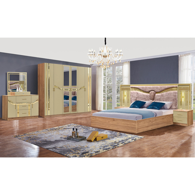2025 Full King Size Muebles de dormitorio de madera Turco Conjunto de Muebles de Cuadro de Madera Hogar de Cama Doble Barata Muebles de habitación de lujo