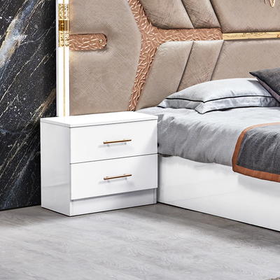 Estilo turco de lujo Cuadro de madera de tamaño King Set de cama Led Headboard Moderno clásico Full Home Muebles de dormitorio de madera
