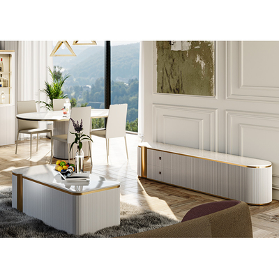 Diseño sencillo Display de vidrio blanco Estante de vinos Muebles de comedor de lujo moderno Salón de estar de madera Bar de casa Gabinete de vinos