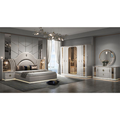 High Quality Modern Luxury Bedroom Sets Furniture Leather Double Bed Room Home Wooden Frame Full king Size Bedroom Furniture Set