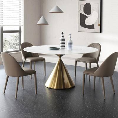 Mesa de comedor dorada con base de metal de diseño moderno para restaurante, juego de 4 o 6 sillas, muebles para el hogar, mesa de comedor de lujo para el comedor