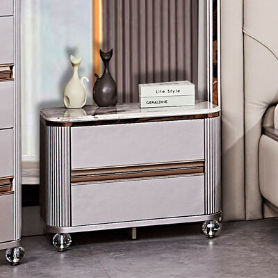 Juegos de dormitorio completos con cama doble de cuero de lujo contemporáneo, marco de madera, modernos, tamaño King, muebles de dormitorio