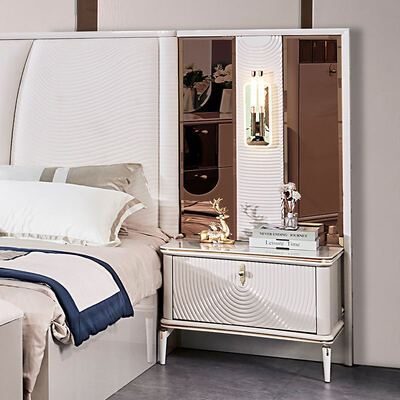 Lecho de madera de lujo de cuero King Size Set de dormitorio completo habitación para adultos doble Cuadro de madera Completo conjunto de muebles de dormitorio de lujo moderno