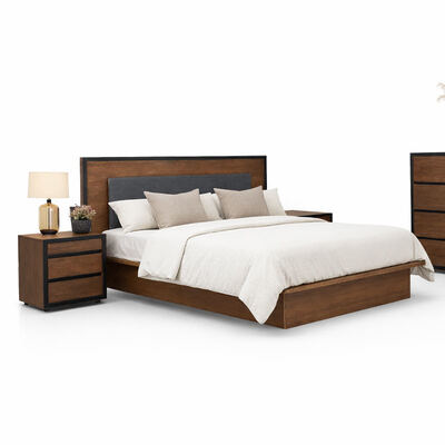 American Simple Dormitorio de madera sólida Conjuntos ajustables de cama doble Almacenamiento en el hogar Cuadro de madera King Size Muebles completos de dormitorio