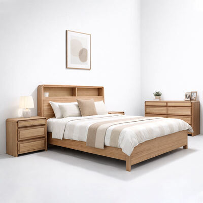 American Classic Solid Wood Complete Bedroom Set King Size Cama Doble Habitación Moderna Muebles de Dormitorio de madera de lujo