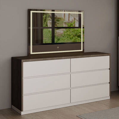 Suite completa de dormitorio principal en madera, King Size con amplio espacio de almacenamiento, acogedor minimalista lujoso muebles de dormitorio moderno