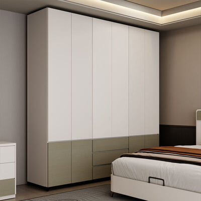 King Size habitación principal completa en madera clásica con almacenamiento, acogedor minimalista lujoso mobiliario de dormitorio moderno