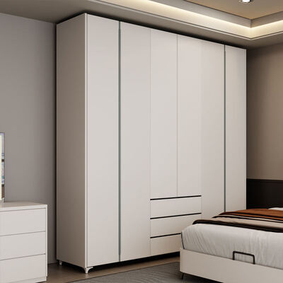 Premium King Size Set de dormitorio de madera con almacenamiento, ofreciendo un ambiente minimalista acogedor para el dormitorio moderno de lujo completo