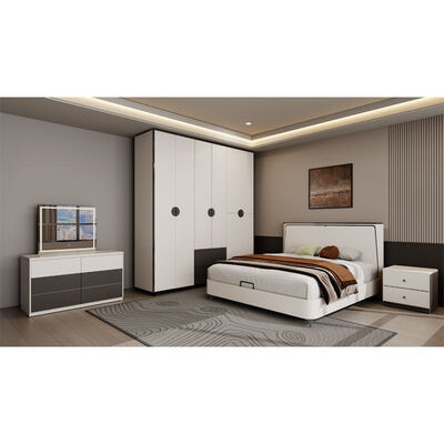 Set de dormitorio minimalista moderno tamaño completo en madera clásica con almacenamiento acogedor Suite de muebles de dormitorio de lujo