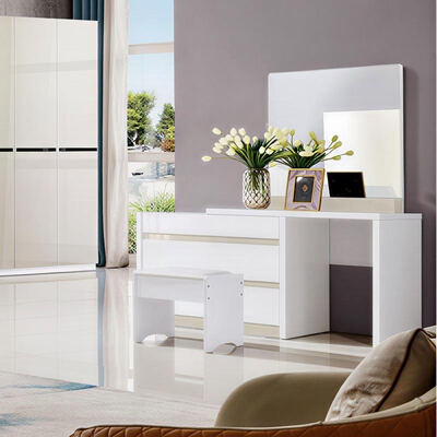 Muebles de dormitorio de madera de tamaño King con almacenamiento minimalista acogedor de alta calidad Master Suite de lujo moderno