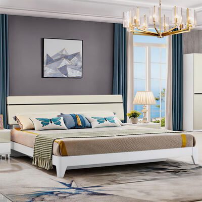 Muebles de dormitorio de madera de tamaño King con almacenamiento minimalista acogedor de alta calidad Master Suite de lujo moderno