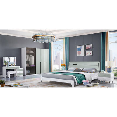 Master Suite Muebles de dormitorio Conjunto de estructura de madera Almacenamiento acogedor Minimalista Alta calidad Luxo Dormitorio moderno