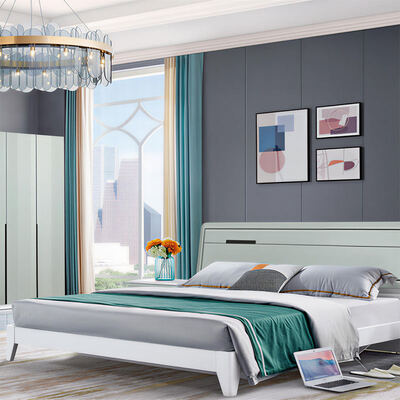 Master Suite Muebles de dormitorio Conjunto de estructura de madera Almacenamiento acogedor Minimalista Alta calidad Luxo Dormitorio moderno