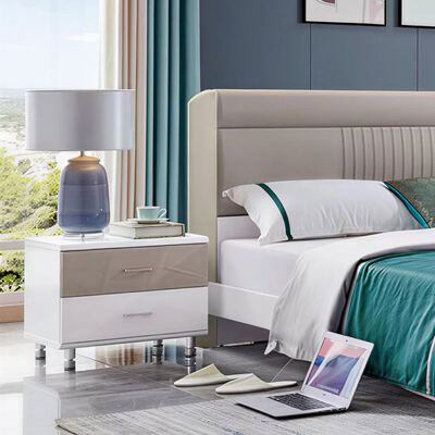 Set de dormitorio de madera de tamaño real Almacenamiento minimalista acogedor de alta calidad Muebles modernos de lujo dormitorio