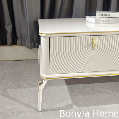 Diseño Moderno Rectangular Blanco Madera Soporte TV Muebles Sala Estar Gran Almacenamiento Lujoso Hogar Mueble TV Madera