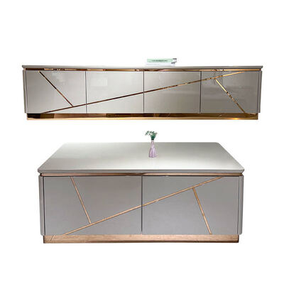 Diseño moderno de madera Salón de estar TV gabinete Almacenamiento Muebles para el hogar Estilo de lujo TV de madera MDF