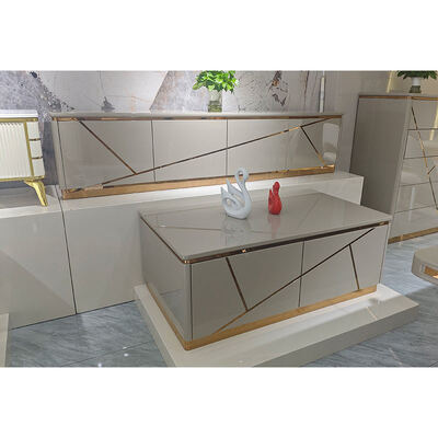 Diseño moderno de madera Salón de estar TV gabinete Almacenamiento Muebles para el hogar Estilo de lujo TV de madera MDF