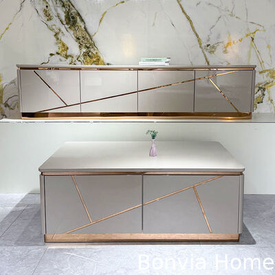 Diseño moderno de madera Salón de estar TV gabinete Almacenamiento Muebles para el hogar Estilo de lujo TV de madera MDF