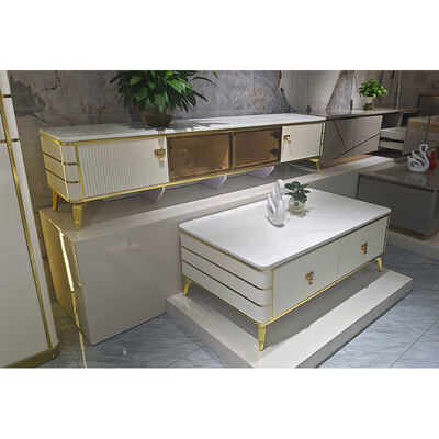 Mueble de TV de madera blanca nórdica de alta calidad, mueble de almacenamiento para el hogar, hotel, moderno y lujoso, MDF, mueble de TV para sala de estar