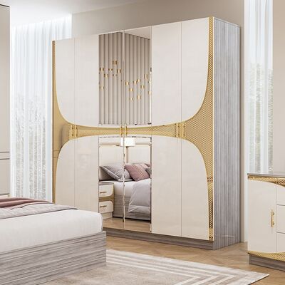 Foshan mayorista barata Turco de habitación de conjunto de tamaño rey Cuadro de cama de lujo habitación de casa Suite de madera moderno de la habitación de muebles de conjunto
