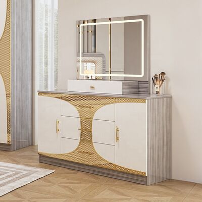 Foshan mayorista barata Turco de habitación de conjunto de tamaño rey Cuadro de cama de lujo habitación de casa Suite de madera moderno de la habitación de muebles de conjunto