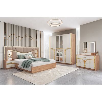 Muebles de habitación modernos de tamaño king cama marco de madera hogar de lujo completo muebles turcos conjuntos de habitación