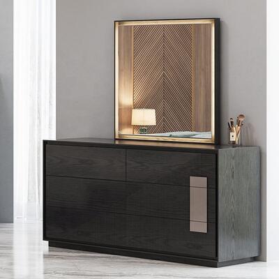 Cama de tamaño minimalista cama de lujo conjunto de dormitorio hotel apartamento marco de madera muebles de dormitorio moderno conjunto con armario lateral