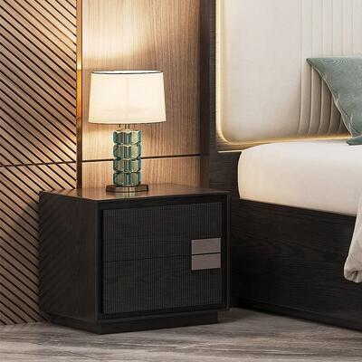 Cama de tamaño minimalista cama de lujo conjunto de dormitorio hotel apartamento marco de madera muebles de dormitorio moderno conjunto con armario lateral