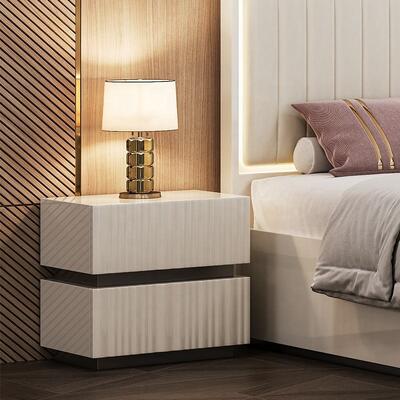 Modern Luxury King Size Set de dormitorio cama doble Led Headboard Hotel Hogar Master Room Completo conjunto de muebles de dormitorio de madera