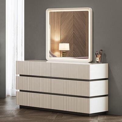 Modern Luxury King Size Set de dormitorio cama doble Led Headboard Hotel Hogar Master Room Completo conjunto de muebles de dormitorio de madera