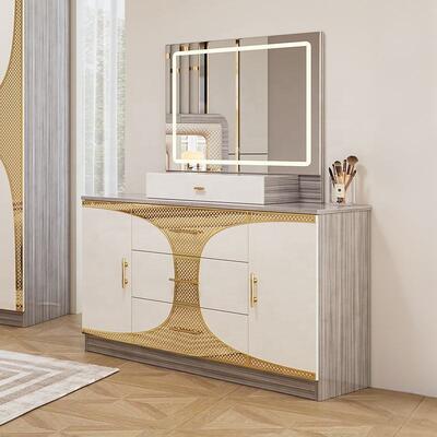 Foshan mayorista barata Turco de habitación de conjunto de tamaño rey Cuadro de cama de lujo habitación de casa Suite de madera moderno de la habitación de muebles de conjunto