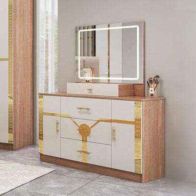 Muebles de habitación modernos de tamaño king cama marco de madera hogar de lujo completo muebles turcos conjuntos de habitación