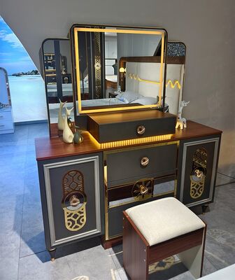 Foshan Wholesale Luxury Complete Bedroom Sets 5 Pieces King Size Bed Suite Marco de madera Muebles de dormitorio modernos turcos