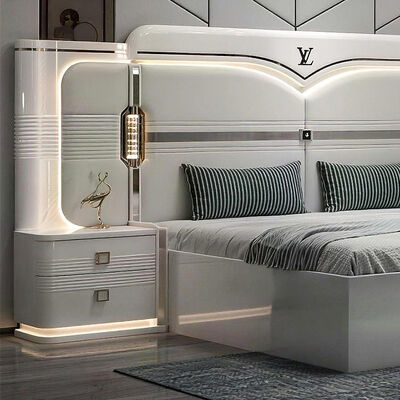 Ensembles De Chambre Sofá tamaño rey Luxury Bedroom Sets Casa Dormitorio doble De madera Turco Modernos muebles de dormitorio conjunto