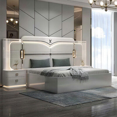 Ensembles De Chambre Sofá tamaño rey Luxury Bedroom Sets Casa Dormitorio doble De madera Turco Modernos muebles de dormitorio conjunto
