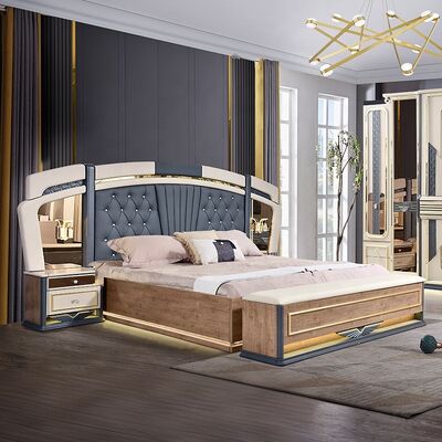 Chambre a Coucher Complet De Luxe juegos De dormitorio cama king Size habitación del hogar doble marco De madera moderno conjunto De muebles De dormitorio De lujo