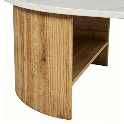 Muebles de comedor moderno Mesa de comedor de madera ovalada Base de almacenamiento Restaurante doméstico nórdico Cocina de comedor de 6 asientos