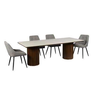 Ensemble Salle Manger Completa Mesa de comedor de madera maciza Mesa de comedor de madera moderna de 6 asientos