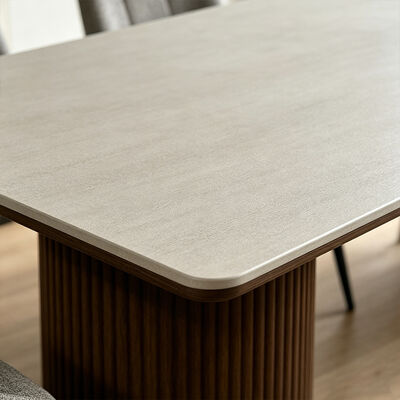 Ensemble Salle Manger Completa Mesa de comedor de madera maciza Mesa de comedor de madera moderna de 6 asientos