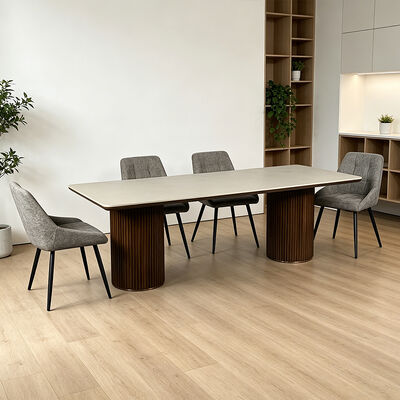 Ensemble Salle Manger Completa Mesa de comedor de madera maciza Mesa de comedor de madera moderna de 6 asientos