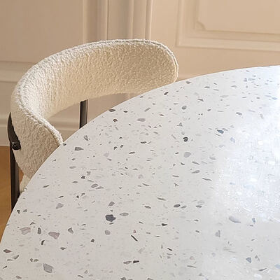 Muebles para el hogar nórdico Mesa redonda blanca de comedor de 6 asientos de madera moderna de lujo Mesa y sillas para el comedor