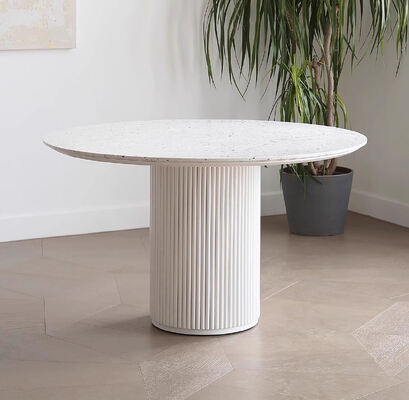 Muebles para el hogar nórdico Mesa redonda blanca de comedor de 6 asientos de madera moderna de lujo Mesa y sillas para el comedor
