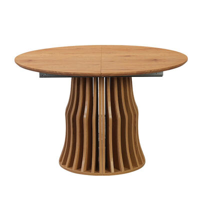 Muebles de comedor plegables de madera de granel Muebles de comedor redondos y sencillos Mesa de comedor ajustable de madera