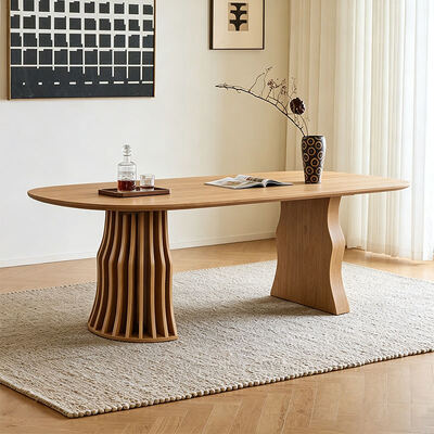 Muebles de comedor plegables de madera de granel Muebles de comedor redondos y sencillos Mesa de comedor ajustable de madera