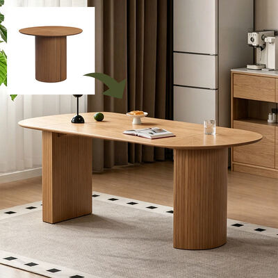 Muebles de comedor plegables de madera de granel Muebles de comedor redondos y sencillos Mesa de comedor ajustable de madera