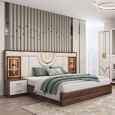 Juego de muebles de dormitorio turco barato al por mayor en China, marco de madera, cama de lujo tamaño king, doble, individual, moderno, juegos de dormitorio de lujo