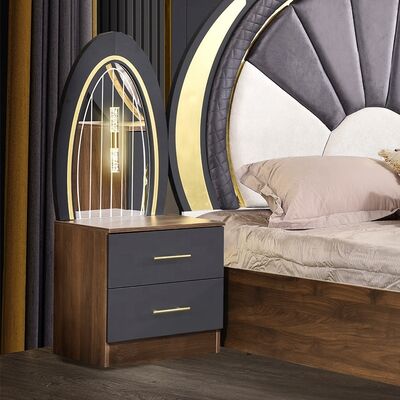 Decoraciones de dormitorio de estilo turco Luxury King Size Bed Home Master Room Cuadro de madera contemporáneo Completo Set de muebles de dormitorio moderno
