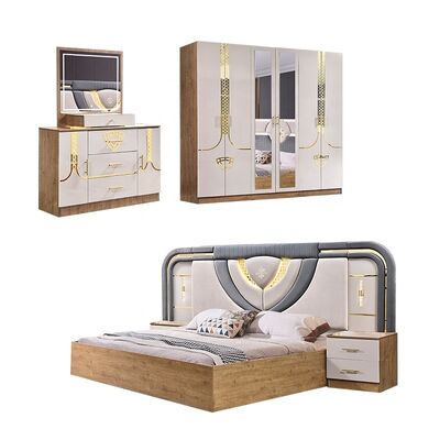 Ensemble Lit Armoire Et Coiffeuse muebles turcos conjunto de dormitorio de lujo tamaño rey dormitorio de madera moderno conjunto de muebles de dormitorio
