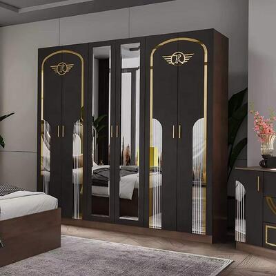 Conjunto Completo de Muebles Modernos Turcos para Dormitorio al por Mayor, 5 Piezas, Cama King Size, Marco de Madera, Muebles para el Hogar, Juegos de Dormitorio