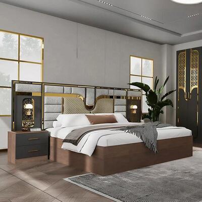 Conjunto Completo de Muebles Modernos Turcos para Dormitorio al por Mayor, 5 Piezas, Cama King Size, Marco de Madera, Muebles para el Hogar, Juegos de Dormitorio